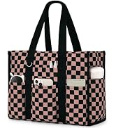 Becokan Large Tote Bag for Women Waterproof with 12 Pockets Top Zipper Closure Utility Teacher Nu...