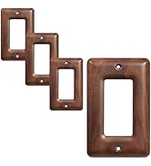 YDJSA 4-Pack Wood Light Switch Cover Plate Decorative Solid Wood Light Switch Cover for Stylish D...