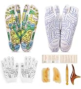 Worive Reflexology Socks Set with Gloves Tools, 2 Pairs Chiro Acupressure Acupuncture Trigger Poi...