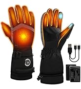 SVPRO Heated Gloves, 5V 6000mAh Rechargeable Heated Ski Gloves for Men &amp; Women, Waterproof &amp; Wind...