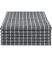 SINLAND Linen Napkins 20x20 inch Oversized Stripe Dinner Napkins Soft Washable Cloth Napkins for ...