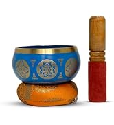 Nature's Own Tibetan Singing Bowl Set- Easy to Play- Meditation Sound Bowl Handcrafted in Nepal f...