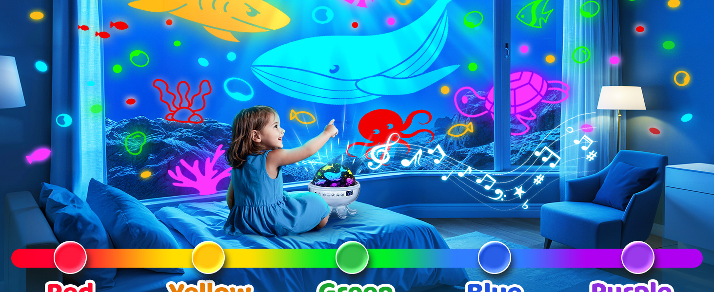 Baby Sound Machine for Kids Night Light Projector