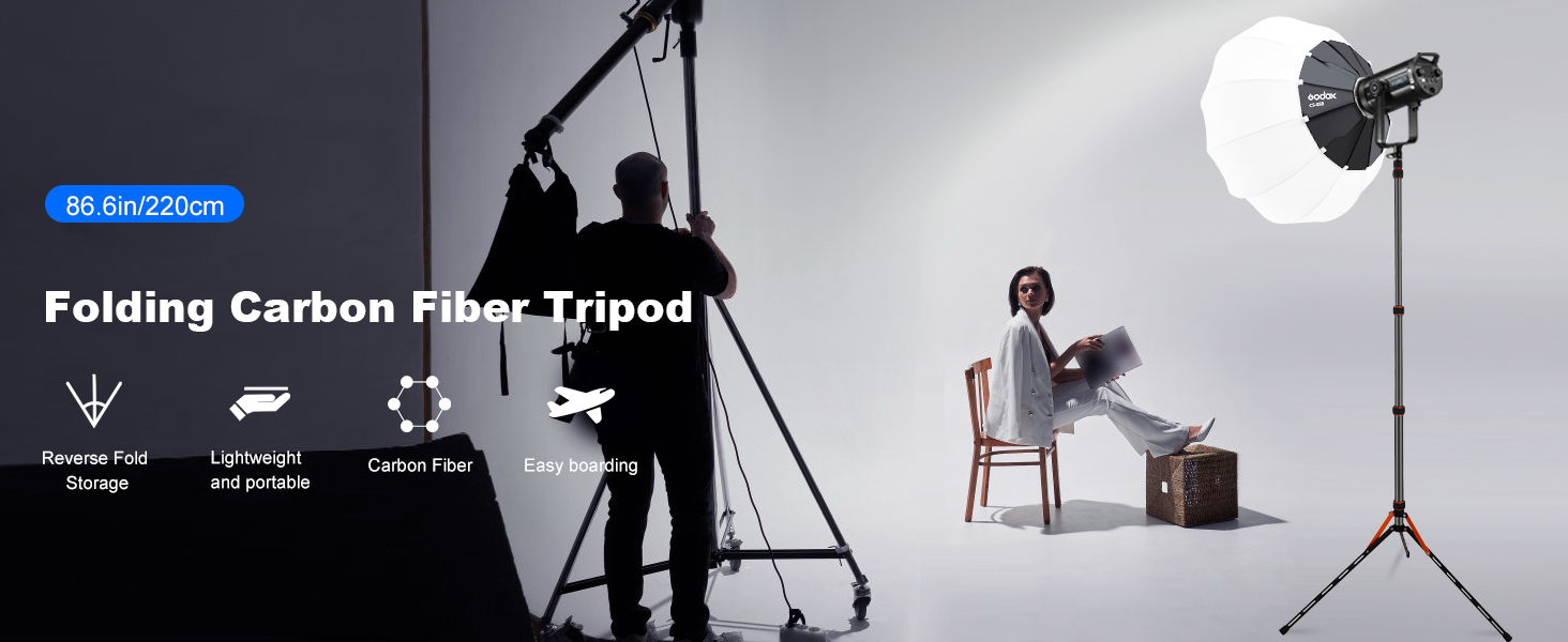 Carbon fiber Reversible light stand 