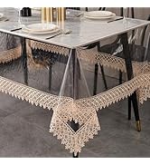 Clear Vinyl Tablecloth Protector Waterproof/Oil-Proof PVC Table Cloth Transparent Sheet Table Cov...