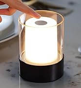 NEWSEE LED 4" Mini Cordless Table Lamp 2 Pack, Outdoor Waterproof Lamp, Rechargeable Battery Oper...
