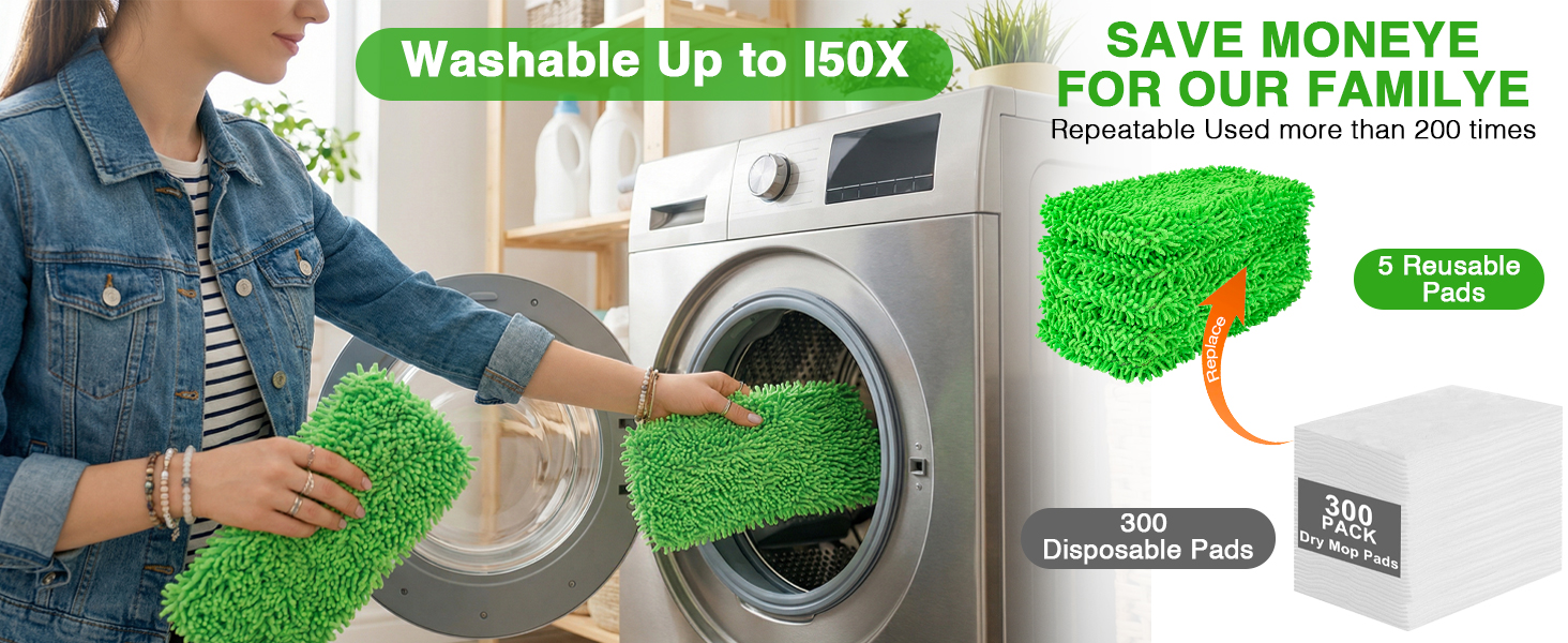 washable Mop pads