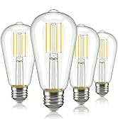 TJOY ST58 Vintage LED Edison Bulbs, Dimmable Filament Light Bulbs, 40W Equivalent, 4W 500 Lumens,...