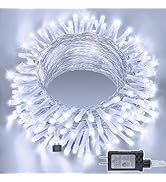 Ollny String Lights 120LED 40FT, Cool White Fairy Lights Waterproof Connectable Timer, 8 Modes Pl...