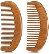 Moreinday 2 Pack Wooden Comb, Beard Comb for Men, Hair Combs for Women | for scalp massage &amp; dist...