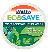 Hefty ECOSAVE Paper Plates, 10-1/8 Inch, 45 Count