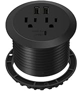 TOPGREENER GaN Desk Grommet with 60W PD For Macbook, Desktop Power Grommet with 1 Fast Charging U...