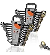 SUZUME 24-Piece Metric and SAE Flex Head Ratcheting Wrench Set 72 Teeth Cr-V Steel Ratcheting Wre...