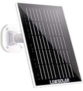 LinkSolar Solar Panel for Security Camera, 3W Solar Charger with Barrel Plug &amp; USB C Port for Out...