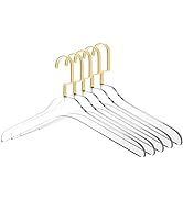 Quality Clear Acrylic Lucite Coat Suit Hangers, Stylish Clothes Hanger with Silver Hook - Coat Ha...