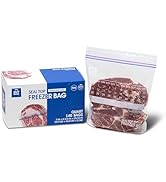 24/7 Bags- Quart Freezer Bags, 140 Count with Expandable Bottom and New Calendar Feature, Easy Fi...
