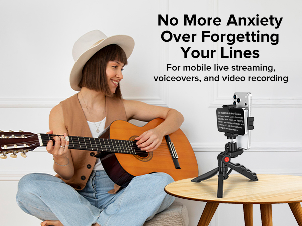 Heliora Teleprompter Kit for iPhone &amp;amp; Android (with Tripod)