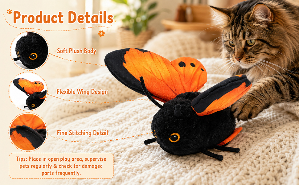 Smart Flapping Butterfly Toy Interactive Cat