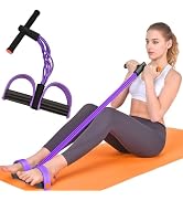 Resistance Bands with Handles, 6-Tube Elastic Foot Pedal Resistance Bands, Natural Rubber Ankle P...
