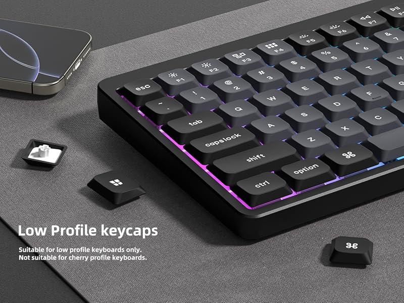 womier low profile keycap,pbt/pc keycaps,clear keycaps,double shot keycaps