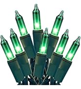HISHINY Green String Lights 100 Count Mini St Patricks Decorations Lights with Green Wire for Out...