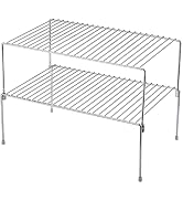 iPEGTOP Set of 2 Stackable Freezer Cabinet Storage Shelf Rack, Rustproof Steel Metal Frame Kitche...