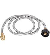 GasSaf 5FT Stainless Braided Propane Hose Adapter 1 lb to 20 lb Converter for QCC1/Type 1 LP Tank...