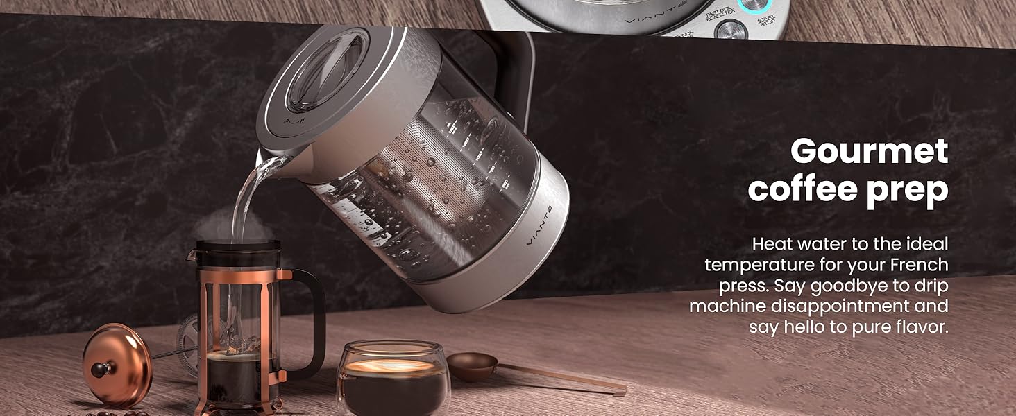 Prepare Water At the Ideal Temperature For Delicius French Press Or Drip Brew.