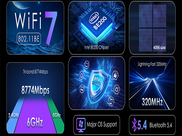 WiFi 7 Network Card Bluetooth 5.4 PCIe