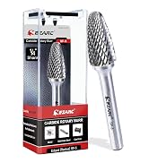 EZARC Tungsten Carbide Rotary Burr Bit, SF-5 Double Cut Carbide Burr 1/4" Shank Die Grinder Cutti...