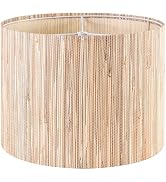 GOSO 13" Straw Boho Lamp Shade for Table Lamps Floor Lamp,Medium Yellow Lampshades Replacement-13...