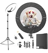 18 Inch Ring Light Kit, 55W6700k Dimmable LED Light, Tripod Stand, Remote Controller,Box,CRI95,Black