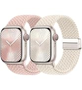 Braided Stretchy Bands with Magnetic Clasp Compatible for Apple Watch Band 38mm 40mm 41mm 42mm 44...