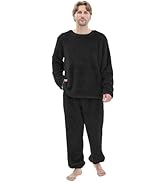 PJGGZ Fleece Mens Pajamas Set, Big and Tall Fluffy Adult Pjs Sets with Tops and Bottoms Fuzzy War...