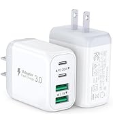 [2-Pack] 40W USB C Wall Plug, 4 Port Fast Charging Block PD 3.0 Multi Port Type C Adapter Cube fo...