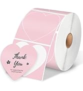 Phomemo 3” Color Circle Thermal Labels, Self-Adhesive Round Direct Sticker Labels, Cute Pink Hear...