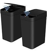 Anborry Bathroom Automatic Trash Can 2 Pack 2.2 Gallon Touchless Motion Sensor Small Slim Garbage...