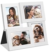 DUENPY 3.5x5 Picture Frame Tempered Glass Front Displays Four 3.5 x 5 Photos Frame Display for Ta...