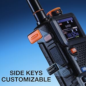 The function of the two side keys can be customizable by owner via menu