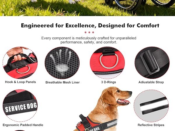 Opstin service dog vest size from XXS to XXXL