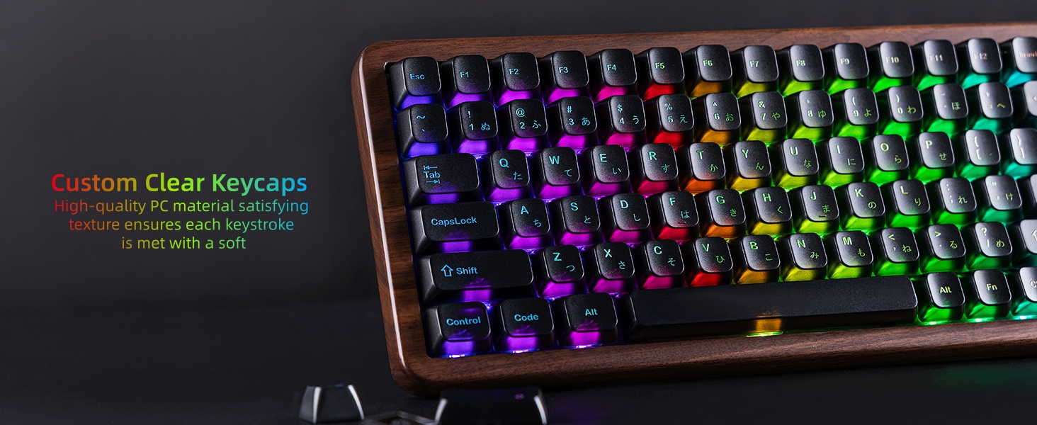 Womier Frosted Jelly Keycaps, Clear Shine Through Keycaps Mechanical Keyboard Caps