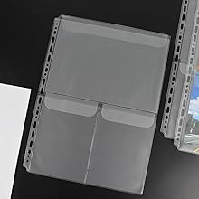 3 Pocket A4 Frosted Binder Pocket with Flap Binder Pouches