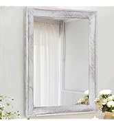 AAZZKANG Mirrors for Wall Rustic Wood Framed Hanging Mirror Decorative for Farmhouse Bedroom Bath...
