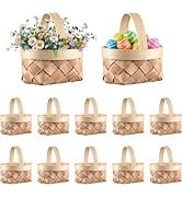 DOITOOL 12 Pack Mini Woven Baskets with Handles, Farmhouse Miniature Flower Basket for Easter Wed...
