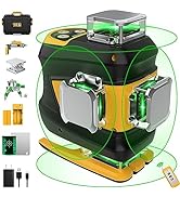 Laser Level, DEGLASERS 16 Lines Self-Leveling Laser Level Tool, 4 x 360° 4D Green Cross Line Lase...