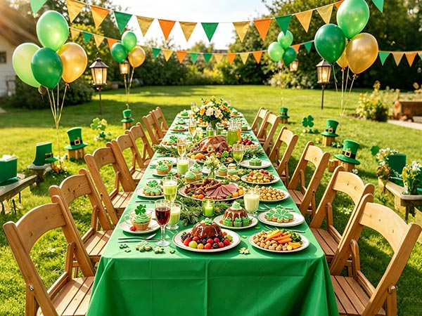 Green tablecloth