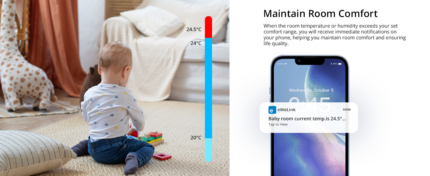 SONOFF SNZB-02P Zigbee Temperature and Humidity Sensor Indoor Thermometer Hygrometer