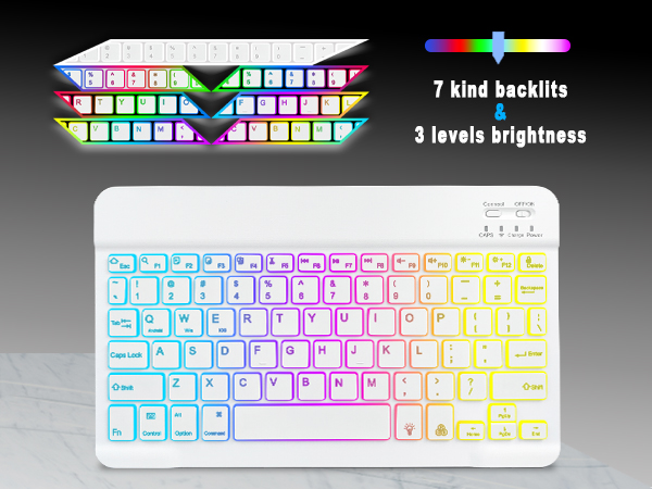 Universal Tablet Backlit Keyboard Case Pink - 18