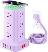 Extension Cord with Multiple Outlets, SMALLRT Outlet Extender with 12 AC Outlets 4 USB, 6.5FT Pow...