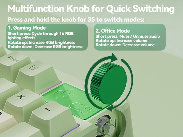 Gaming Keyboard with Knob